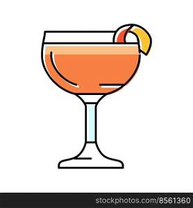glass drink sidecar cocktail color icon vector. glass drink sidecar cocktail sign. isolated symbol illustration. glass drink sidecar cocktail color icon vector illustration