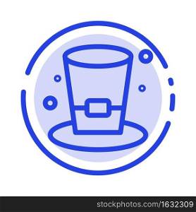 Glass, Drink, Wine, Beer Blue Dotted Line Line Icon