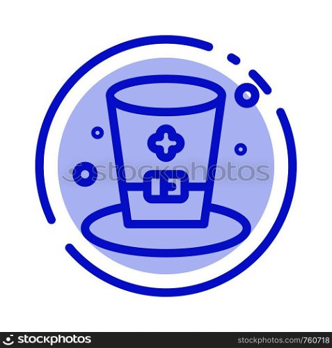 Glass, Drink, Wine, Ireland Blue Dotted Line Line Icon