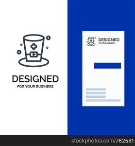 Glass, Drink, Wine, Ireland Grey Logo Design and Business Card Template