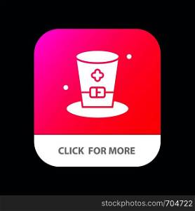 Glass, Drink, Wine, Ireland Mobile App Button. Android and IOS Glyph Version
