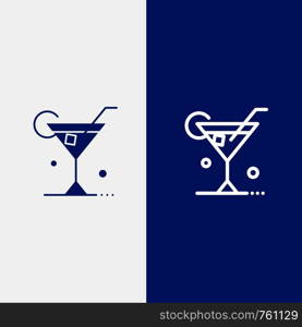 Glass, Drink, Wine, Spring Line and Glyph Solid icon Blue banner Line and Glyph Solid icon Blue banner