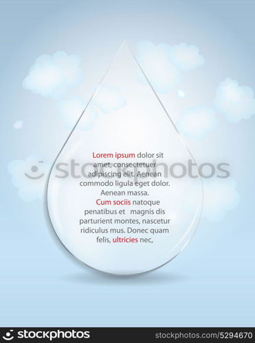 Glass Drop Frame on Abstract Background Vector Illustration EPS10. Glass Drop Frame on Abstract Background Vector Illustration
