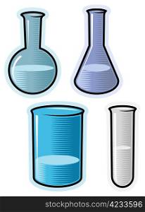 Glass for chemical lab. Vector illustration.