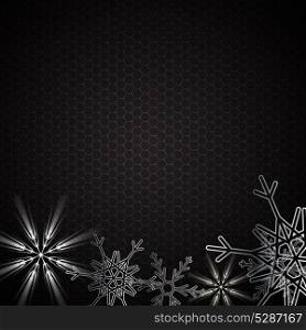 Glass frame on abstract metal background. Vector illustration.
