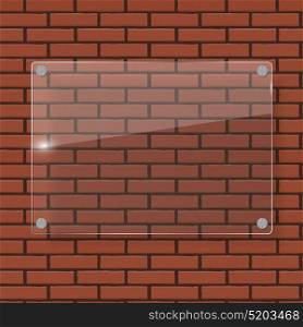 Glass Frame on Brick Wall Vector Illustration Background EPS10. Glass Frame on Brick Wall Vector Illustration Background