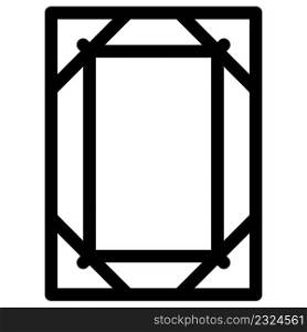 Glass frame with design on the corners.