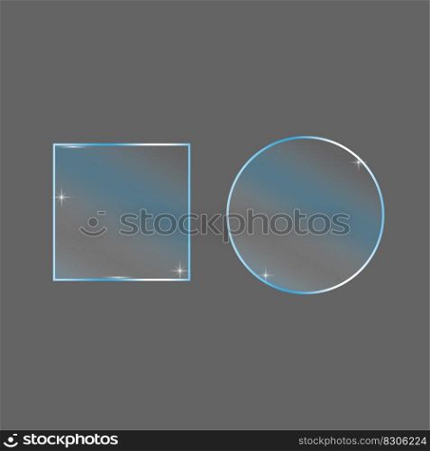 Glass frames in modern style. Square area icon. Vector illustration. EPS 10.. Glass frames in modern style. Square area icon. Vector illustration.