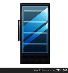 Glass fridge icon. Cartoon of glass fridge vector icon for web design isolated on white background. Glass fridge icon, cartoon style