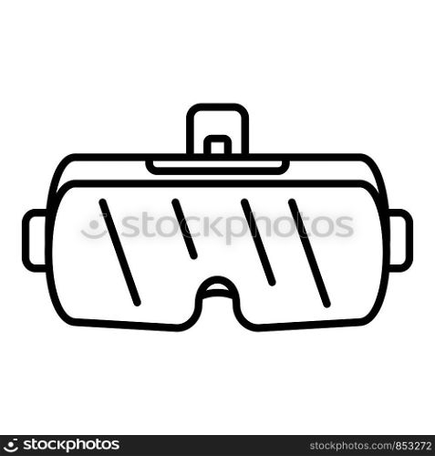 Glass game goggles icon. Outline glass game goggles vector icon for web design isolated on white background. Glass game goggles icon, outline style