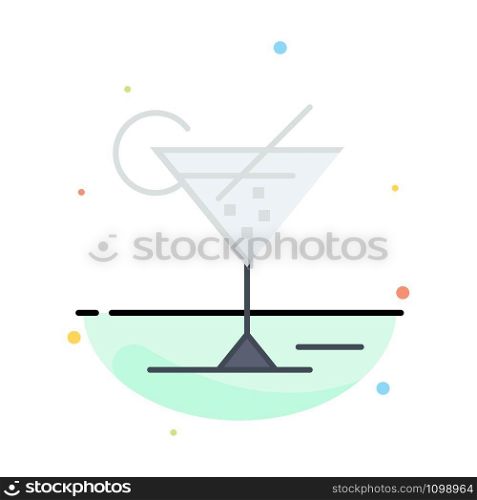 Glass, Glasses, Drink, Hotel Abstract Flat Color Icon Template