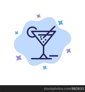 Glass, Glasses, Drink, Hotel Blue Icon on Abstract Cloud Background