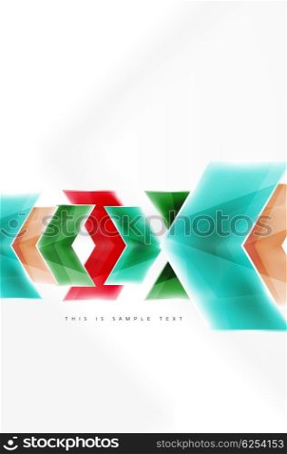 Glass glossy arrow motion background. Vector web brochure, internet flyer, wallpaper or cover poster design.