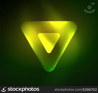 Glass glowing bright triangles on dark space design abstract background. Glass glowing bright triangles on dark space design abstract background. Vector illustration