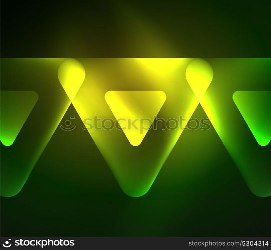 Glass glowing bright triangles on dark space design abstract background. Glass glowing bright triangles on dark space design abstract background. Vector illustration