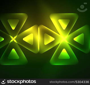 Glass glowing bright triangles on dark space design abstract background. Glass glowing bright triangles on dark space design abstract background. Vector illustration