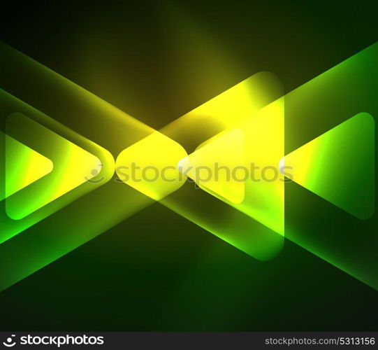 Glass glowing bright triangles on dark space design abstract background. Glass glowing bright triangles on dark space design abstract background. Vector illustration