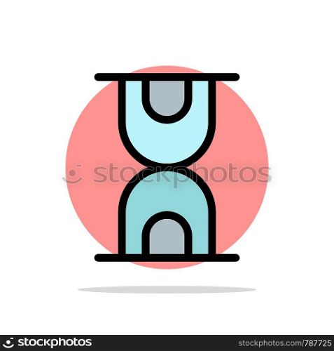 Glass, Hour, Loading Abstract Circle Background Flat color Icon