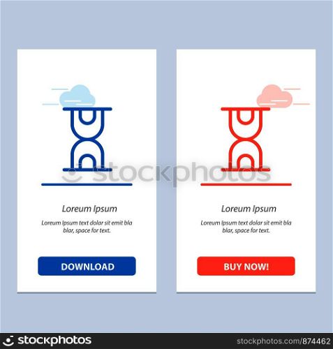 Glass, Hour, Loading Blue and Red Download and Buy Now web Widget Card Template