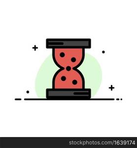 Glass, Hour, Watch  Business Flat Line Filled Icon Vector Banner Template