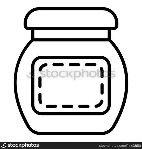 Glass jam jar icon. Outline glass jam jar vector icon for web design isolated on white background. Glass jam jar icon, outline style