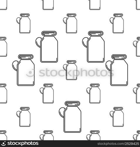 Glass Jar Icon Seamless Pattern, Cylindrical Container Icon, Vector Art Illustration