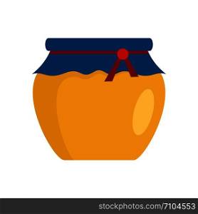 Glass jar of honey icon. Flat illustration of glass jar of honey vector icon for web design. Glass jar of honey icon, flat style