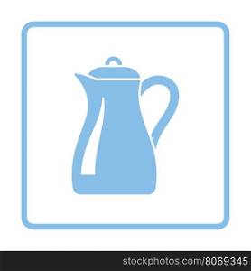 Glass jug icon. Blue frame design. Vector illustration.