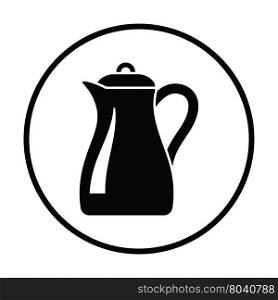 Glass jug icon. Thin circle design. Vector illustration.