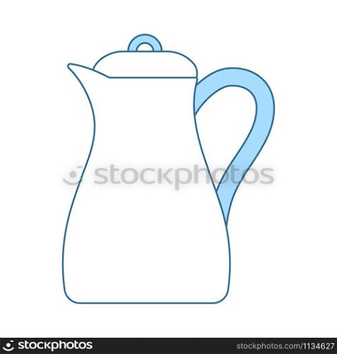 Glass Jug Icon. Thin Line With Blue Fill Design. Vector Illustration.