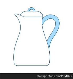 Glass Jug Icon. Thin Line With Blue Fill Design. Vector Illustration.