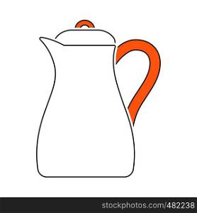 Glass Jug Icon. Thin Line With Orange Fill Design. Vector Illustration.
