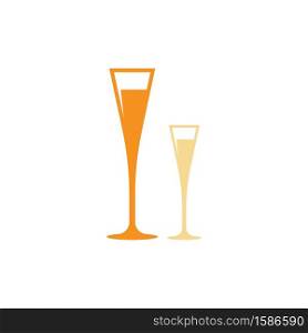 glass juice fresh logo vector temlate design
