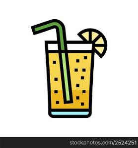 glass lemon beverage color icon vector. glass lemon beverage sign. isolated symbol illustration. glass lemon beverage color icon vector illustration