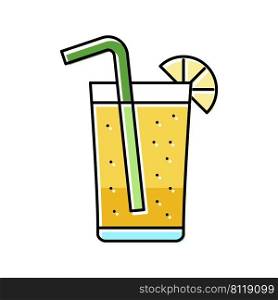 glass lemon beverage color icon vector. glass lemon beverage sign. isolated symbol illustration. glass lemon beverage color icon vector illustration