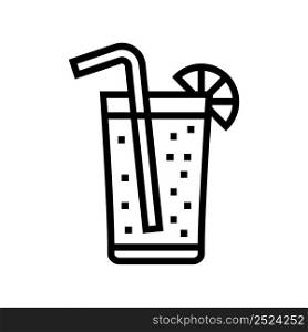 glass lemon beverage line icon vector. glass lemon beverage sign. isolated contour symbol black illustration. glass lemon beverage line icon vector illustration