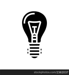 glass light bulb glyph icon vector. glass light bulb sign. isolated contour symbol black illustration. glass light bulb glyph icon vector illustration