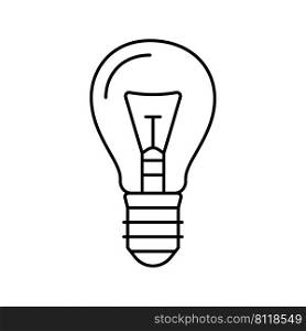 glass light bulb line icon vector. glass light bulb sign. isolated contour symbol black illustration. glass light bulb line icon vector illustration