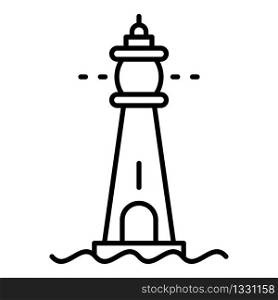 Glass lighthouse icon. Outline glass lighthouse vector icon for web design isolated on white background. Glass lighthouse icon, outline style