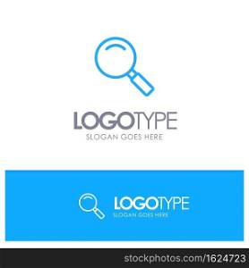 Glass, Look, Magnifying, Search Blue outLine Logo with place for tagline