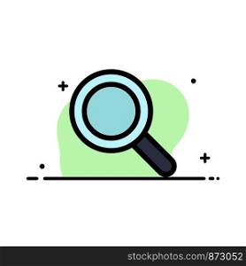 Glass, Look, Magnifying, Search Business Flat Line Filled Icon Vector Banner Template