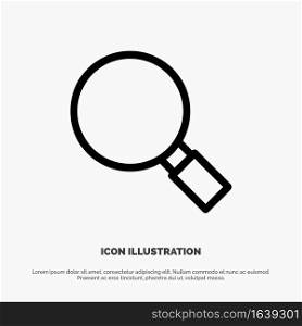 Glass, Look, Magnifying, Search Line Icon Vector