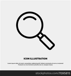Glass, Look, Magnifying, Search Line Icon Vector