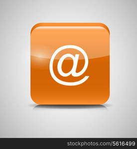 Glass Mail Button Icon. Vector Illustration. EPS10