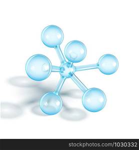 Glass Molecule Pharmaceutical Science Model Vector. Balls And Sticks Of Organic Molecule. Reflective And Refractive Molecular Compound. Atomic Combination Geometry Template Realistic 3d Illustration. Glass Molecule Pharmaceutical Science Model Vector