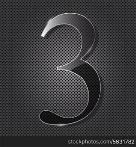 glass numbers on metal background, vector illustration