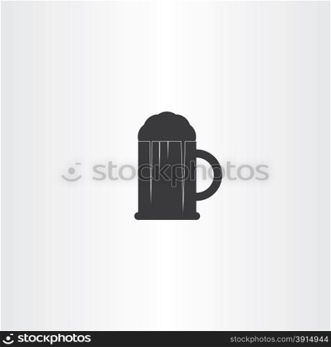 glass of beer black vector icon symbol pint