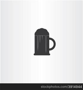glass of beer black vector icon symbol pint