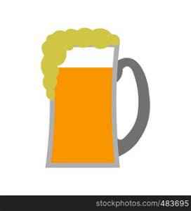 Glass of beer flat icon isolated on white background. Glass of beer flat icon