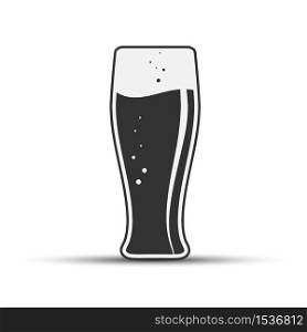 glass of beer for stickers, banners, logos, stickers, and theme design. Simple vector illustration isolated on a white background